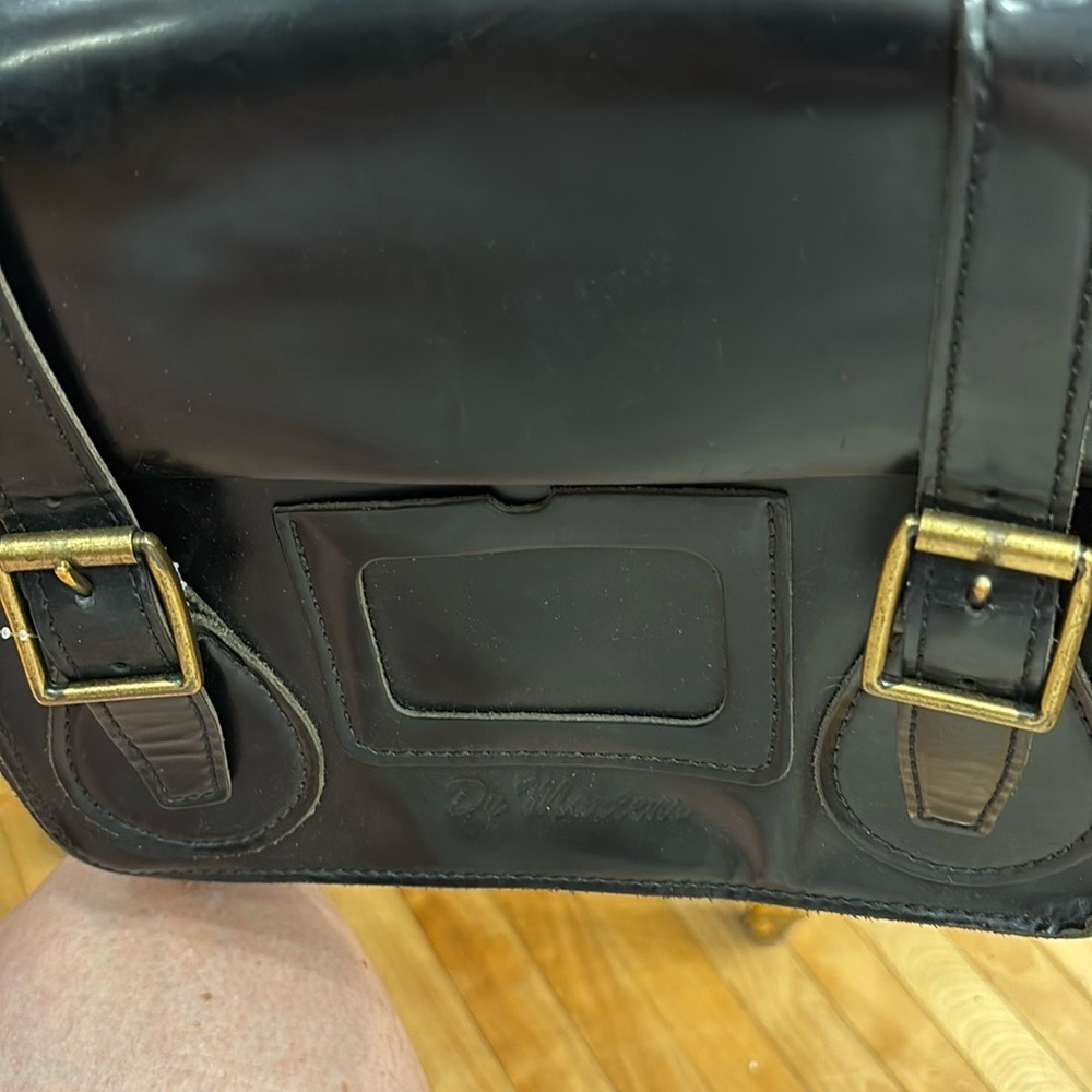 Dr Marten Black Leather Fab Messenger Bag Crossbody UNISEX